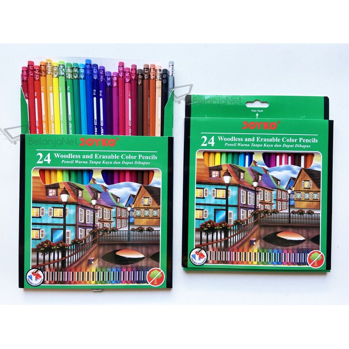 Pensil Warna Dapat Dihapus | Erasable Joyko CP-115 1 SET = 24 Warna