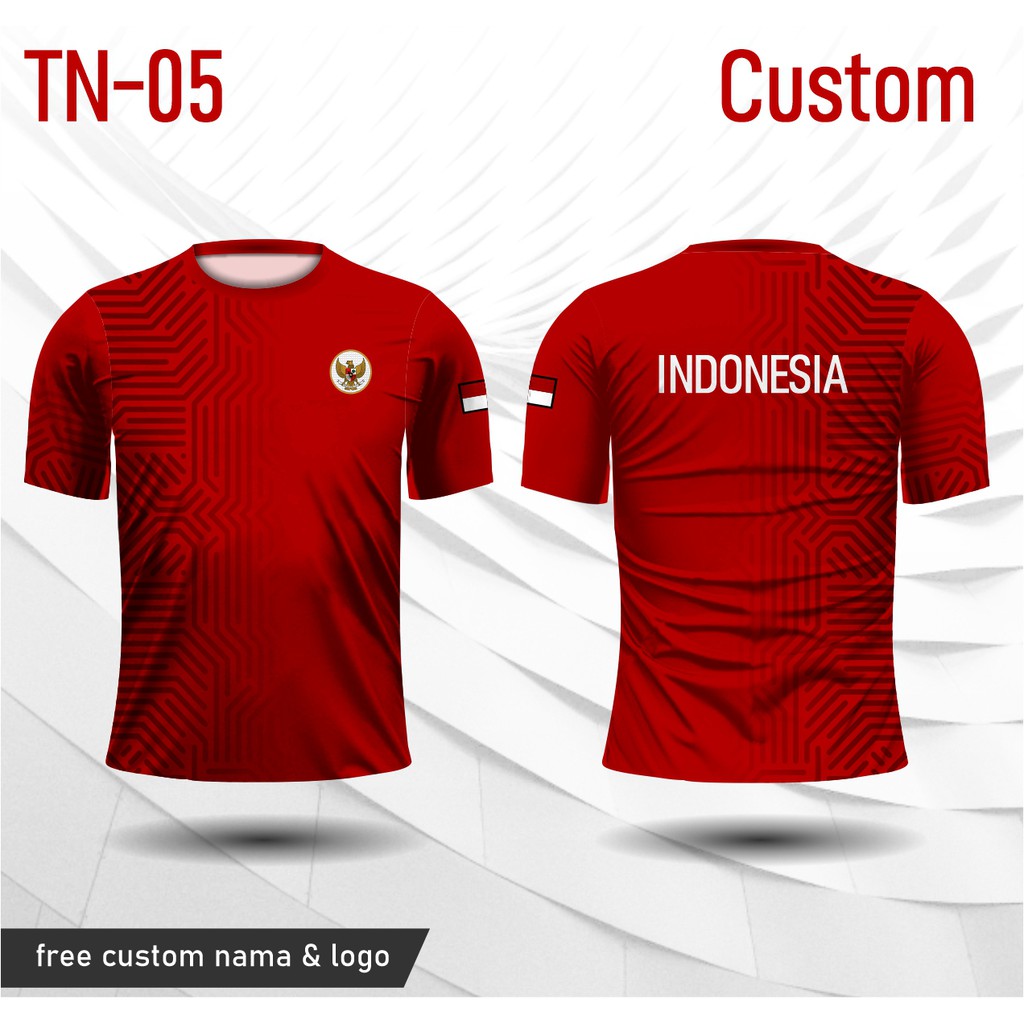 Jersey tenis lapangan kaos baju timnas indonesia