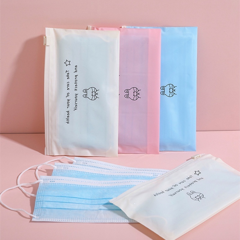 [Harga Grosir]1pc Tas Pouch Penyimpanan Masker Motif Kartun Anti Debu / Air Reusable Portable Untuk Travel/Hot Sale