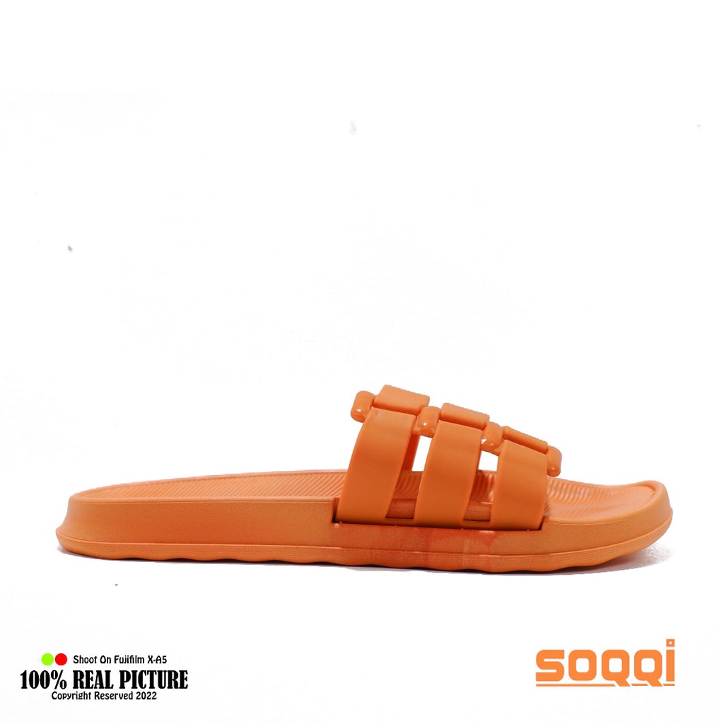 Sendal Karet Wanita selop import korea original sandal slop jelly cewek perempuan dewasa model flat casual jely slipon branded Soqqi-BL V202 S8B Terbaru promo murah lebaran cod keren 37-40