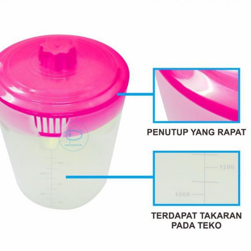 Teko Plastik Super Tebal Murah / Eskan Mini Leo / 1,5 Liter / Teko Teh manis air es / Sunrise