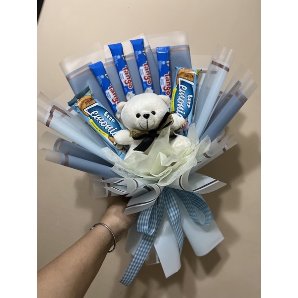 

buket snack tema biru