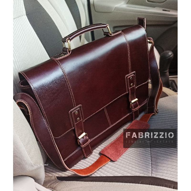 tas selempang kerja pria kulit asli