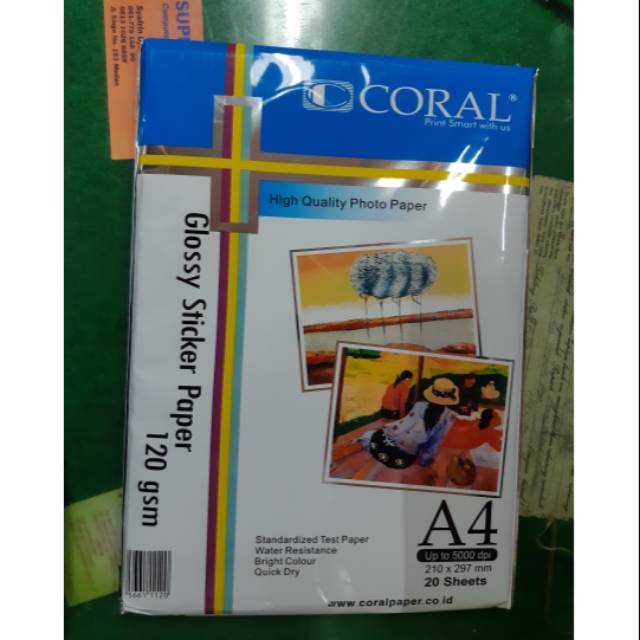 

Coral Sticker Glossy Photo Paper 120 Gsm