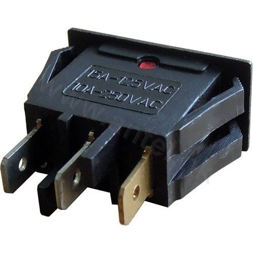 Medium Size Single Pole Rocker Swith 3pin On - Off With Lamp Switch ukuran sedang