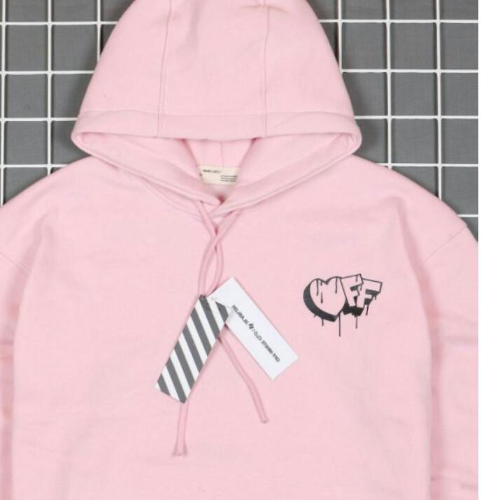 SALE KODE-713 HOODIE PINK OFF WHITE