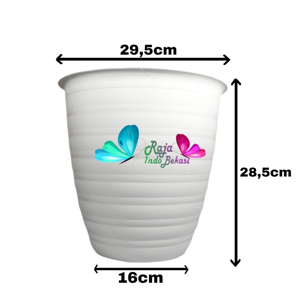 Ori Pot Pirus 30 Cm Putih Motif Pot Plastik 30cm Vas Pot Plastik Bunga Putih