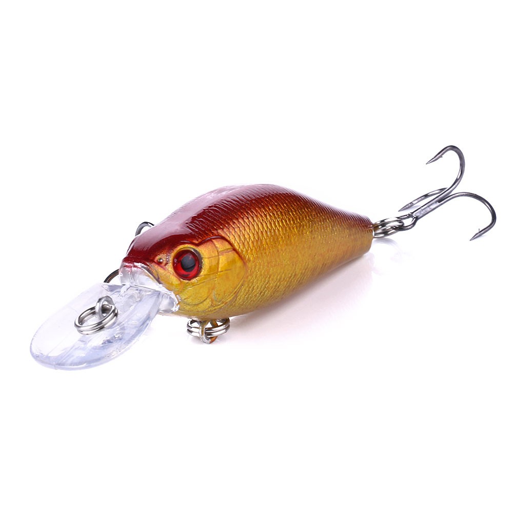 HENGJIA 1Pcs Umpan Crankbait Pancing 7CM/8.1G Swimbait Minnow Bass Ikan Fishing Lure Topwater Tackle