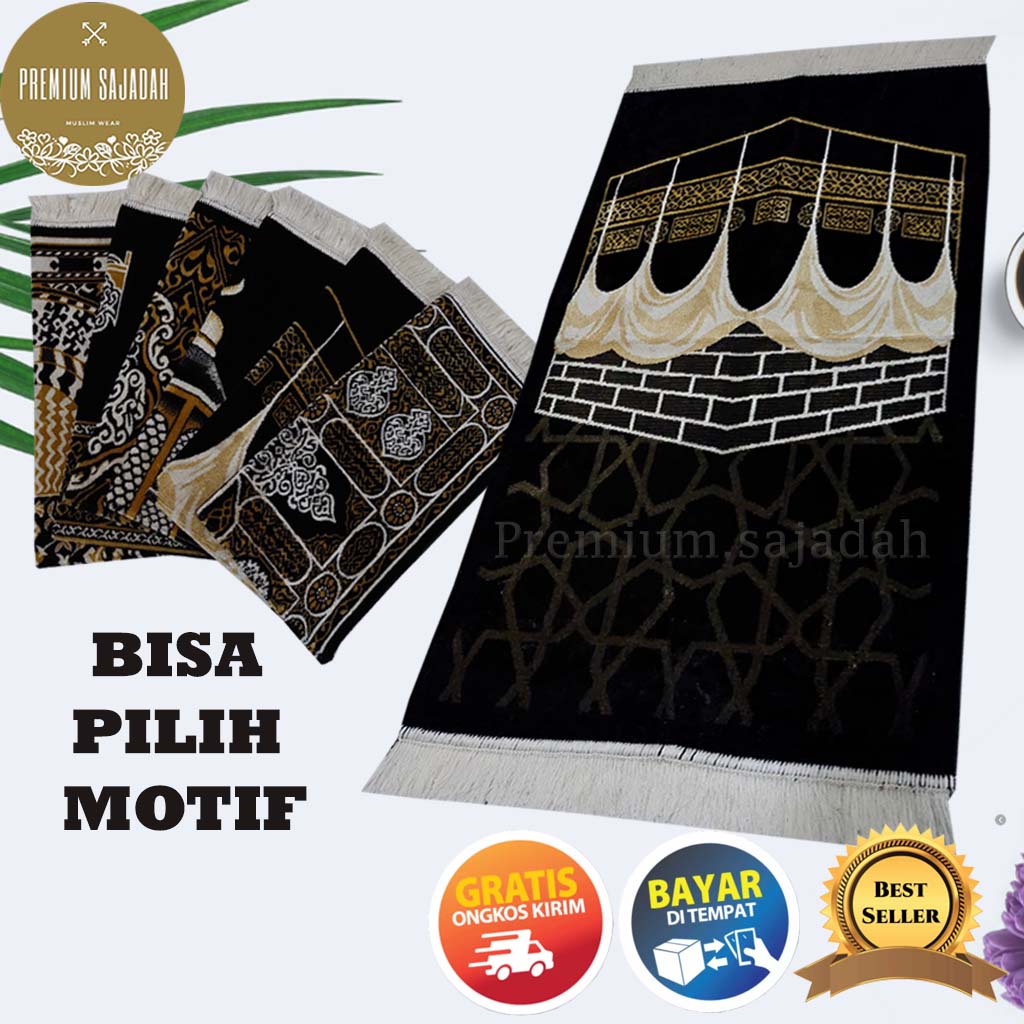 Sajadah Hitam Premium / Sajadah Kiswah Original Travel Terbaru / Sejadah Turki / Sajadah Kecil