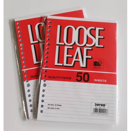 refill kertas loose leaf paper joyko a5 isi 50 lembar file note stationery murah