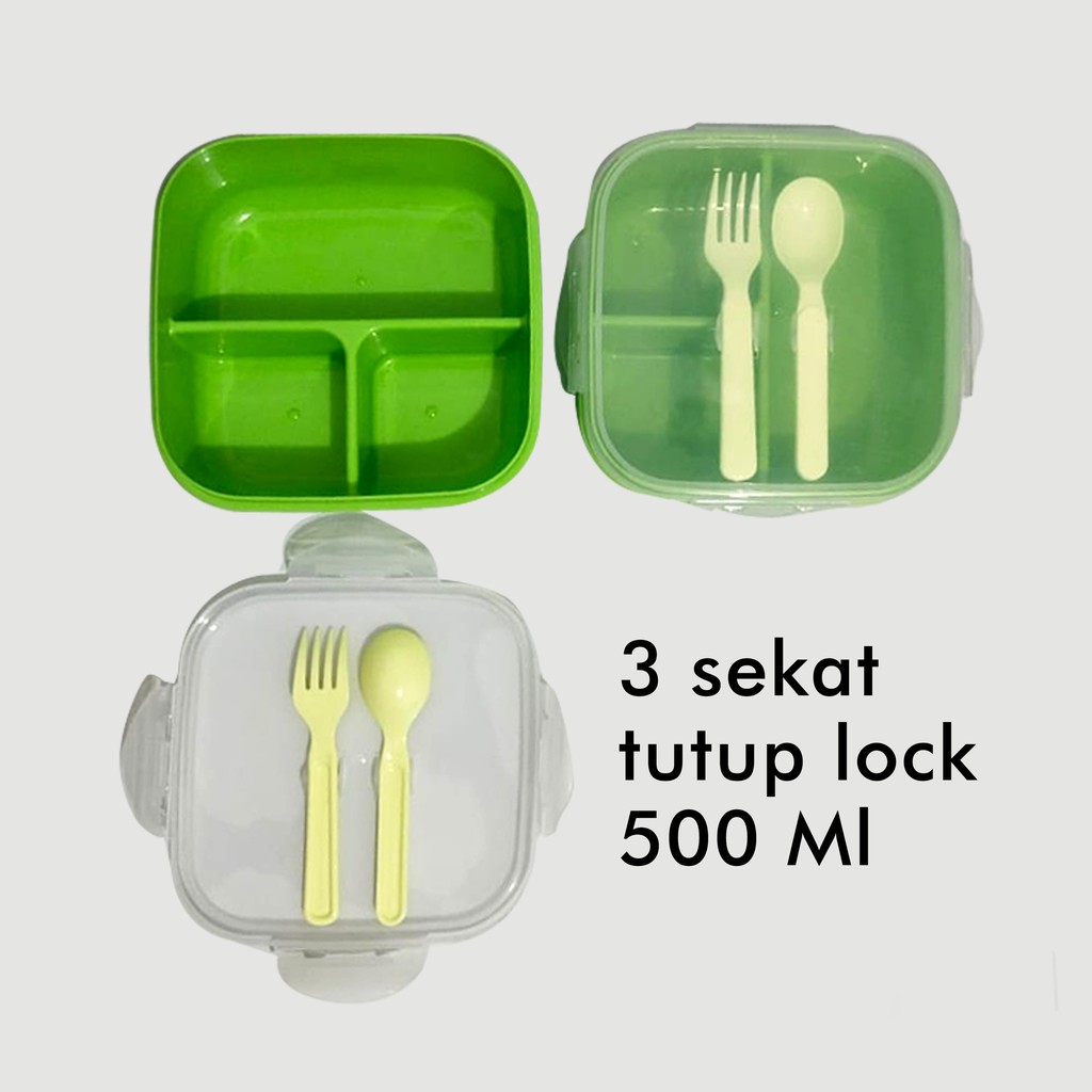 set Kotak Makan lunch box Golden Sunkist kotak bekal dan tas bekal Waterproof lunch box anti bocor