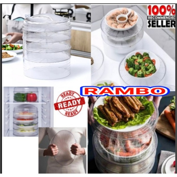 TUDUNG SAJI AKRILIK 4 SUSUN DN1-3 / FOOD COVER LAYER RAK MAKANAN SUSUN SR