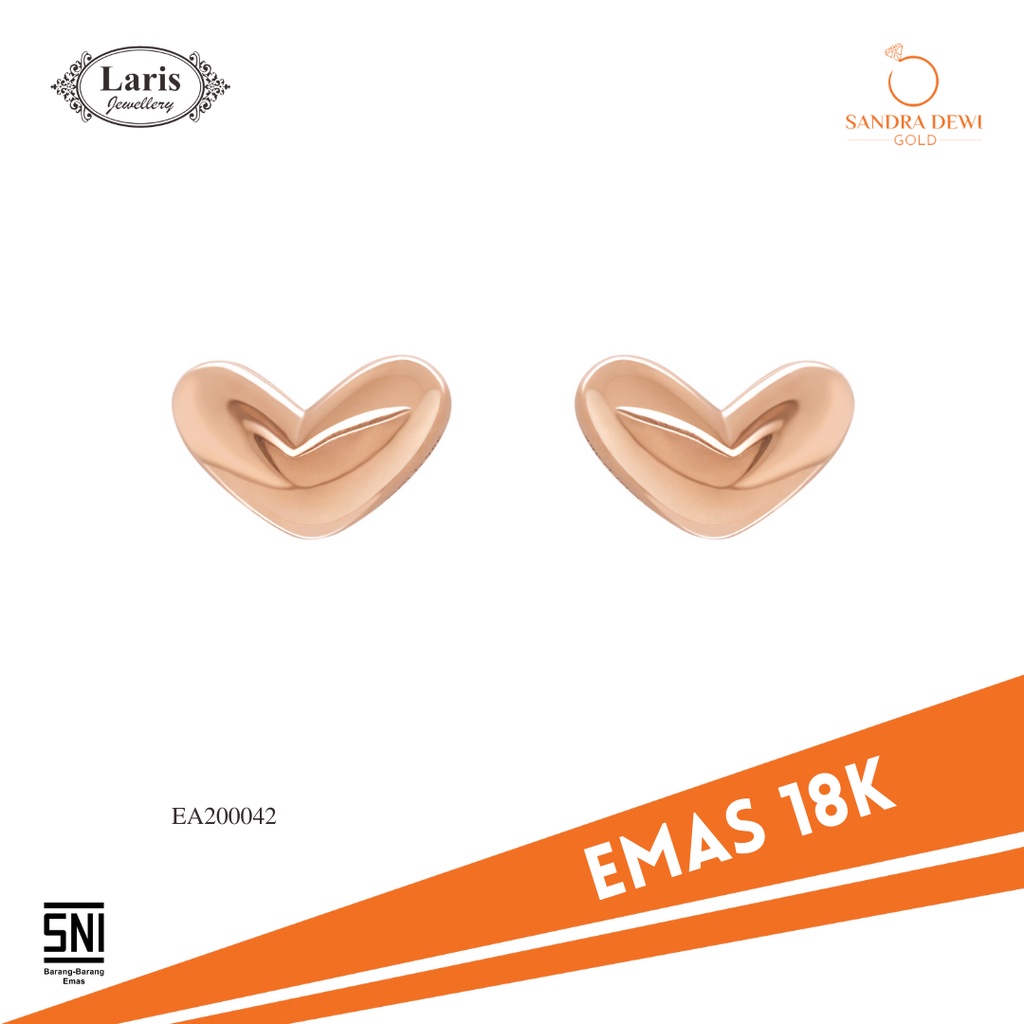 Giwang Golden Love Series Valentine Collection Sandra Dewi Gold - Giwang Emas Bentuk Love 18k