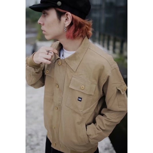 ORIGINAL WOLV Jaket Aero Jaket Bomber Jaket Pilot Khaki