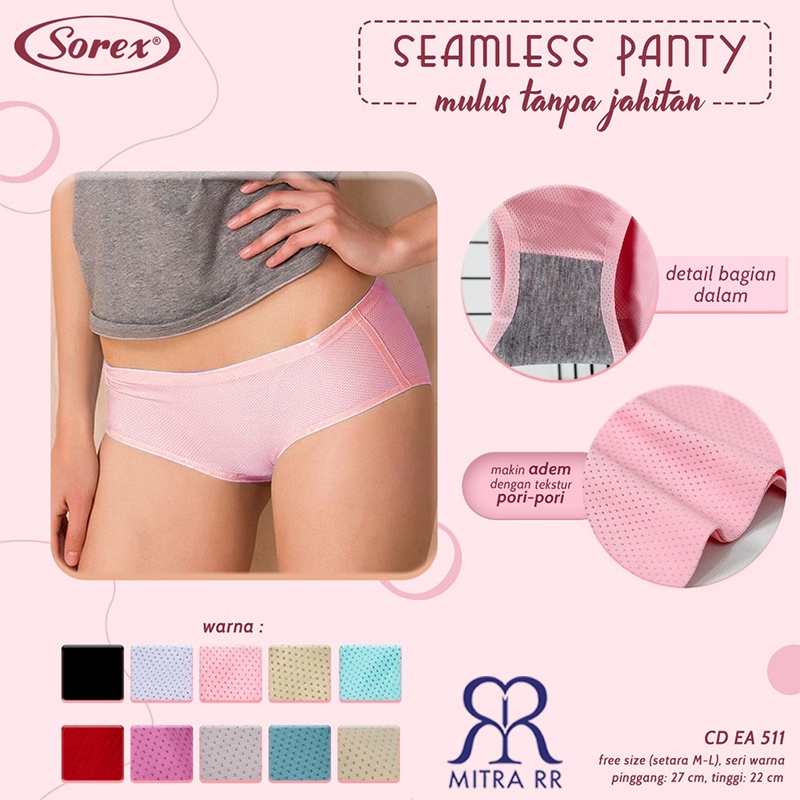 CD SOREX EA511 EA510 – Celana Dalam Wanita Tanpa Jahitan Seamless Panties Anti Nyeplak