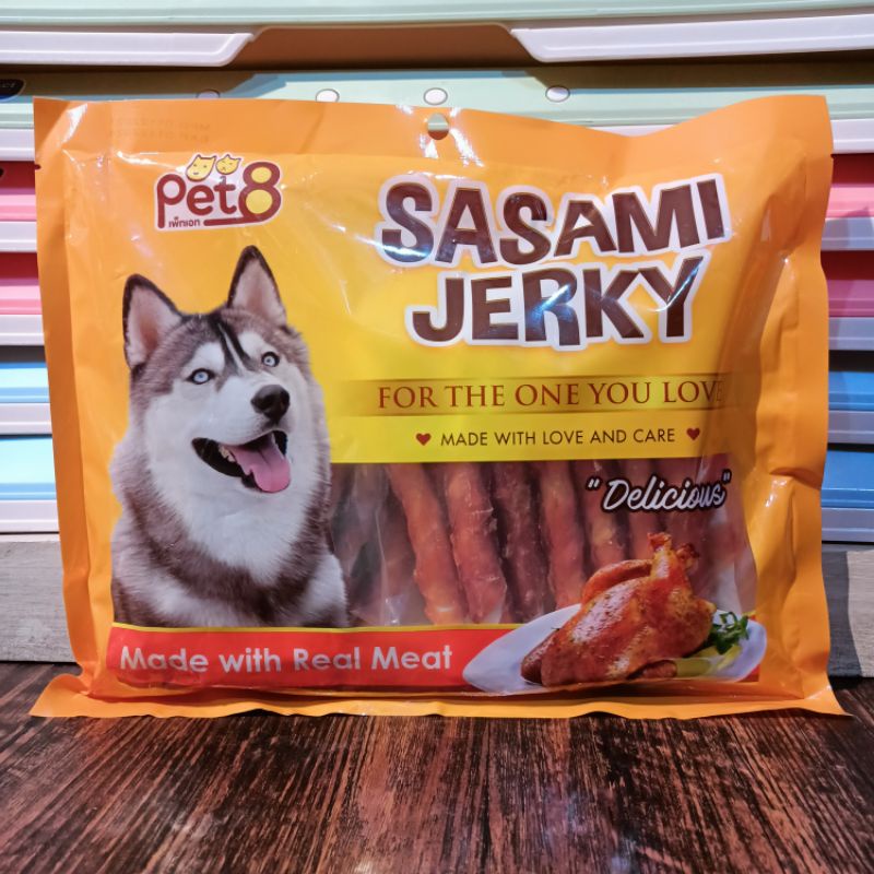 Pet8 JJ413 Sasami Jerky Chicken Fillet Wrap White Rawhide Stick 180x2pk / Snack Anjing