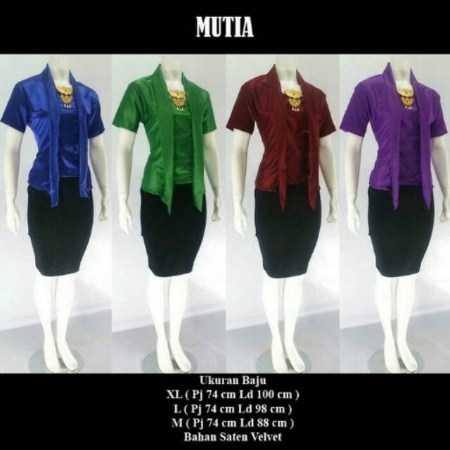 BLUS KUTUBARU MUTIA PENDEK SATIN ATASAN KEBAYA ELEGANT SERAGAM ORIBYLALA