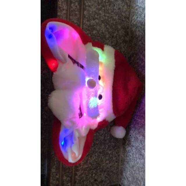 Bunny Hat model Santa Claus LED dan lampu topi natal merry christmas UNISEX cosplay Tiktok