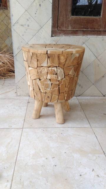 Stool jati mozaik / kursi teras