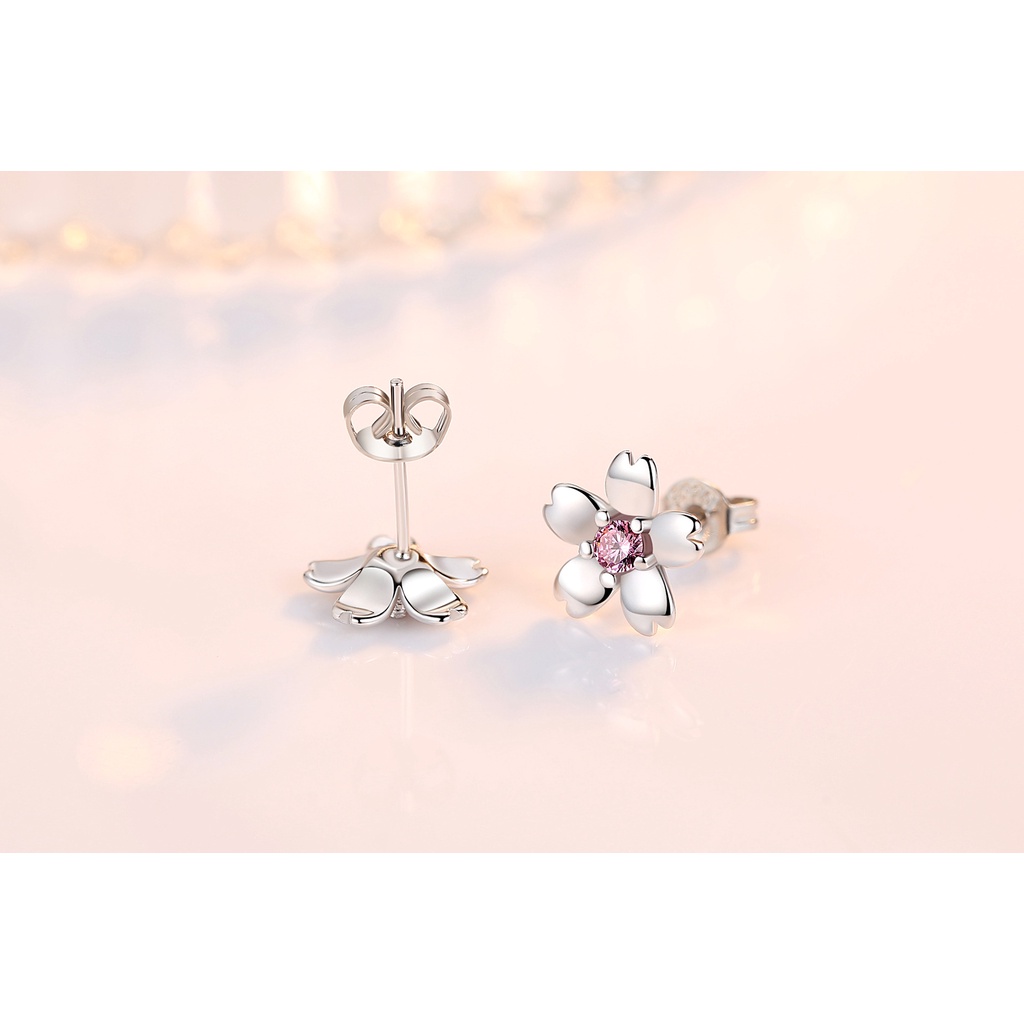 Anting Perak 925 Wanita Shili Peach Blossom Fashion Perhiasan/Subang Telinga anting perempuan