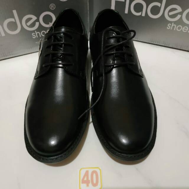 Sz 40 sepatu kerja pria formal tali DM00034-1BGBCK merk Fld