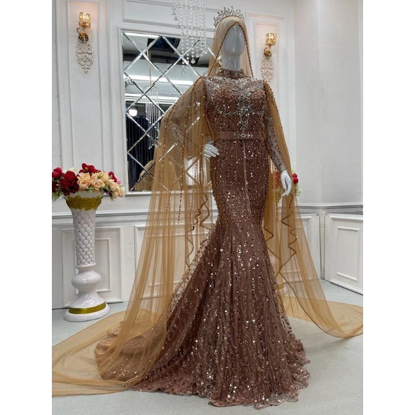 Gaun pengantin duyung squen premium/Wedding dress