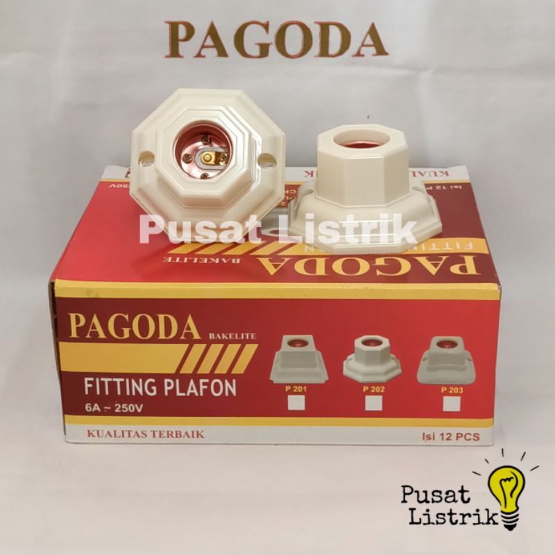 Fitting Plafon Segi 8 Cream Pagoda Rumah Lampu Cream Pagoda Fitting Segi 8