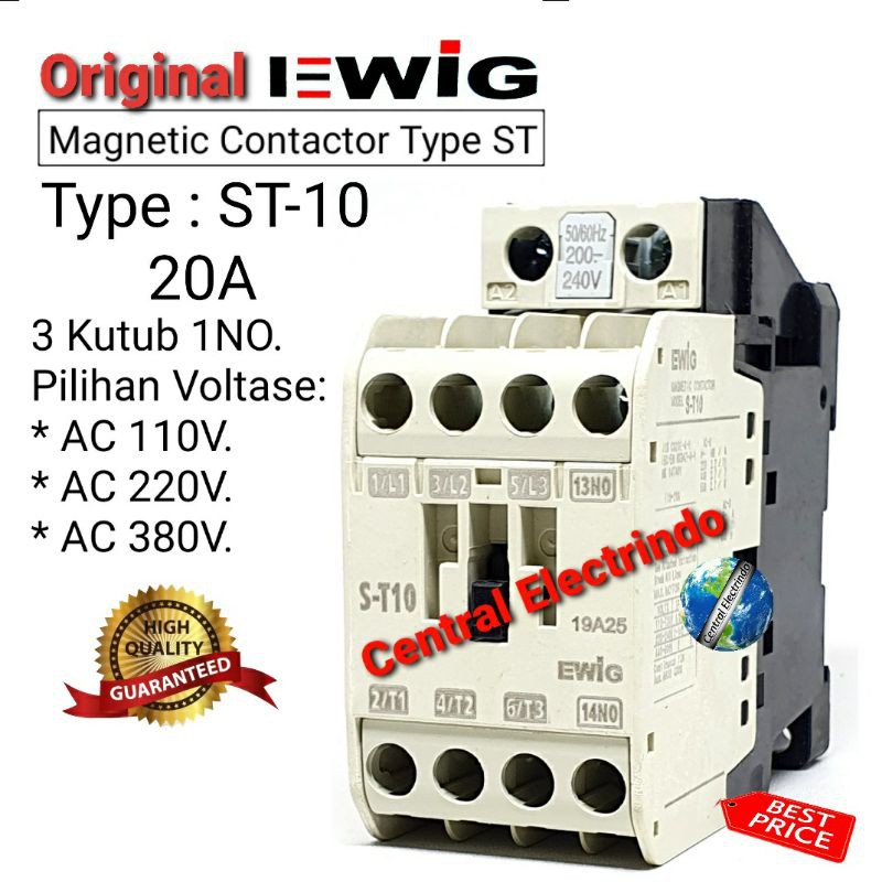 Kontaktor Contactor ST-10 AC 220V EWIG.