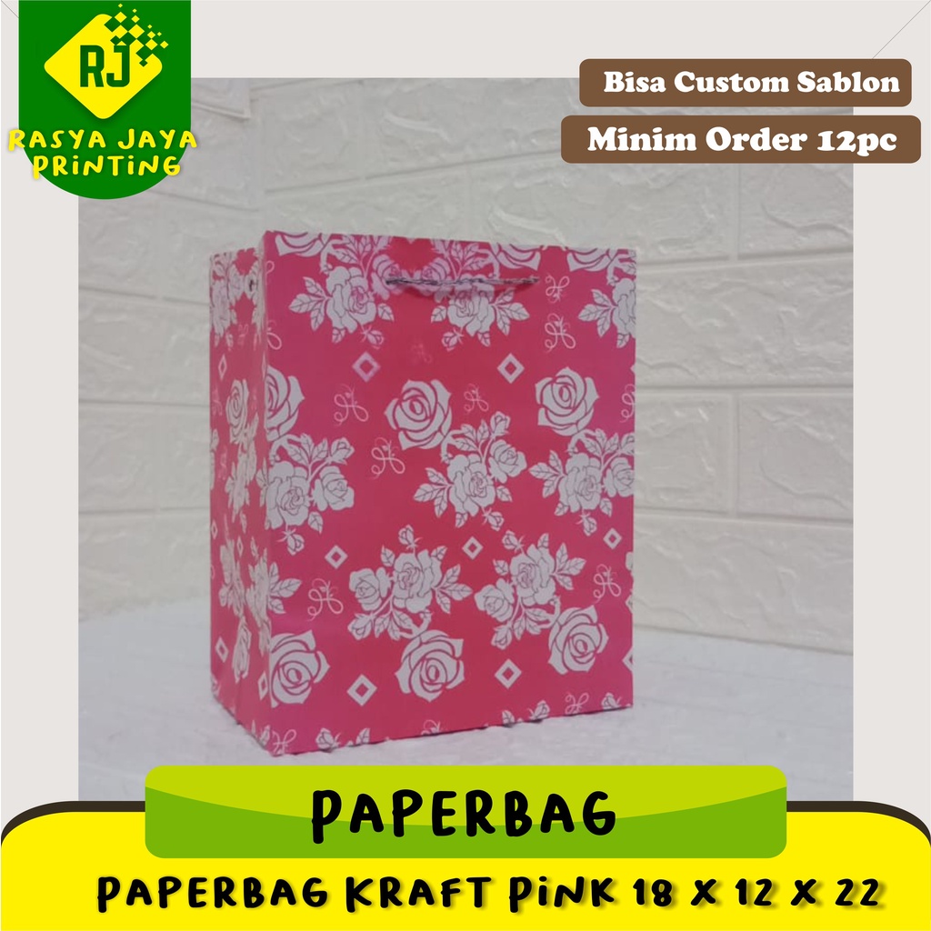 

Paperbag Kraft Motif Pink Bunga Uk 18 x 12 x 22 | Paperbag White Series [MINIM ORDER 12PCS] | Paperbag Souvenir | Paperbag Custom Sablon | Shopping Bag Custom | Goddiebag