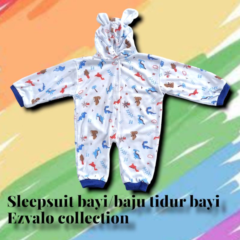 sleepsuit bayi jumper bayi laki-laki atau perempuan baju tidur bayi