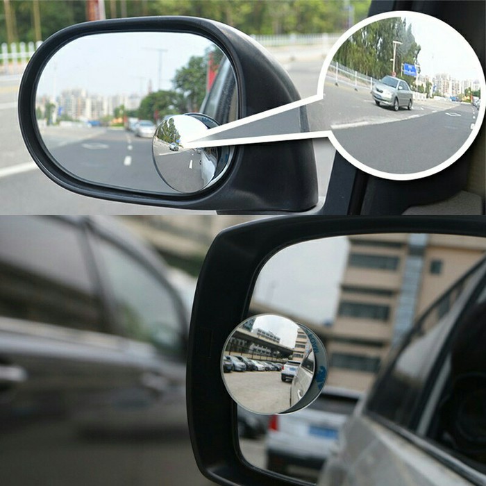 2Pcs Kaca Spion Mobil Tempel Cermin Blind Spot Mirror Car Putar 360