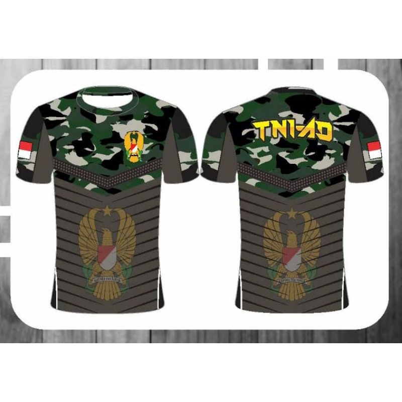 JERSEY TNI KAOS PRIA DEWASA LORENG TNI AD TNI AU TNI AL POLICI MILITER