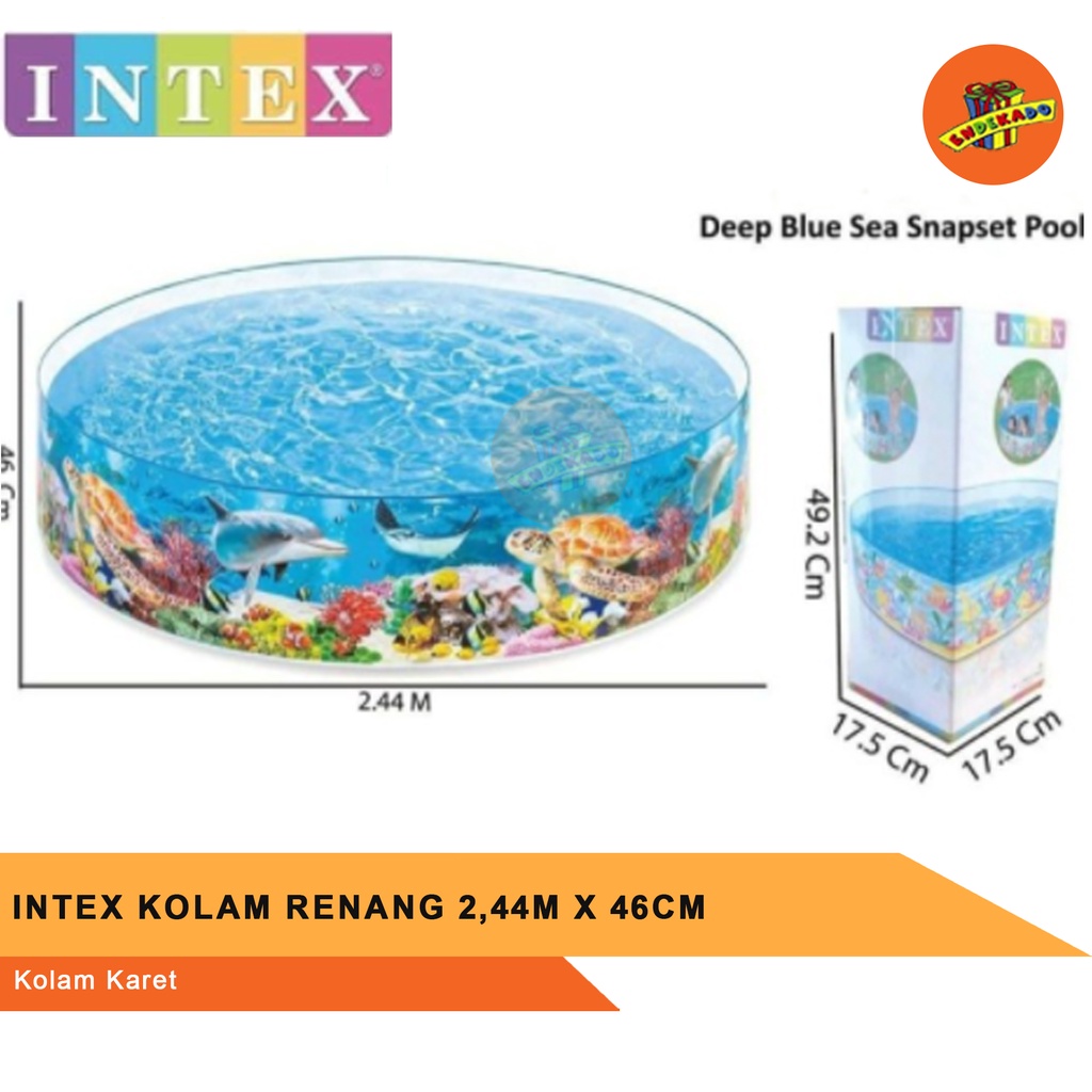 INTEX KOLAM RENANG 2,44m x 46cm 58472 - Kolam Karet Makassar