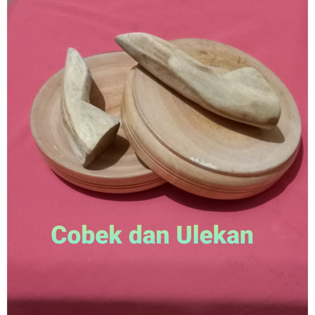 COBEK KAYU UK 16 CM DAN ULEKAN