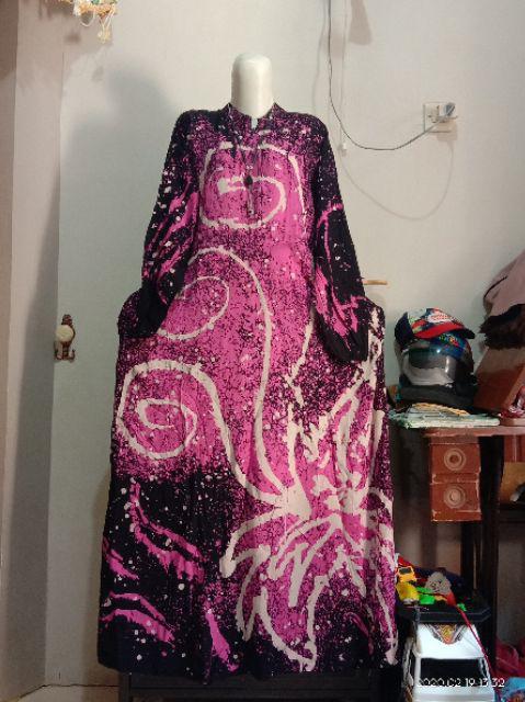 Jumbo Gamis Abstrak Busui / Gamis Twill / Gamis Batik Pelangi