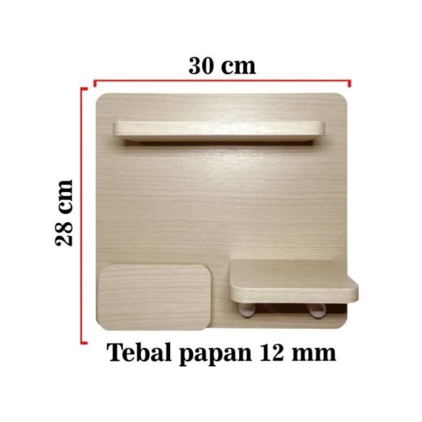 Rak Kayu Gantungan Dinding Kayu Dekorasi Minimalis Dengan 2 Hook