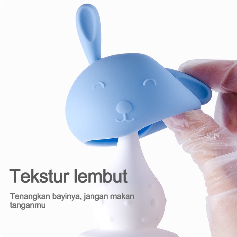 Teether bayi/Mainan gigitan bayi bahan silikon/Mainan gigitan bayi BPA Free/Teether silikon kelinci/Mainan gigitan bayi  L71