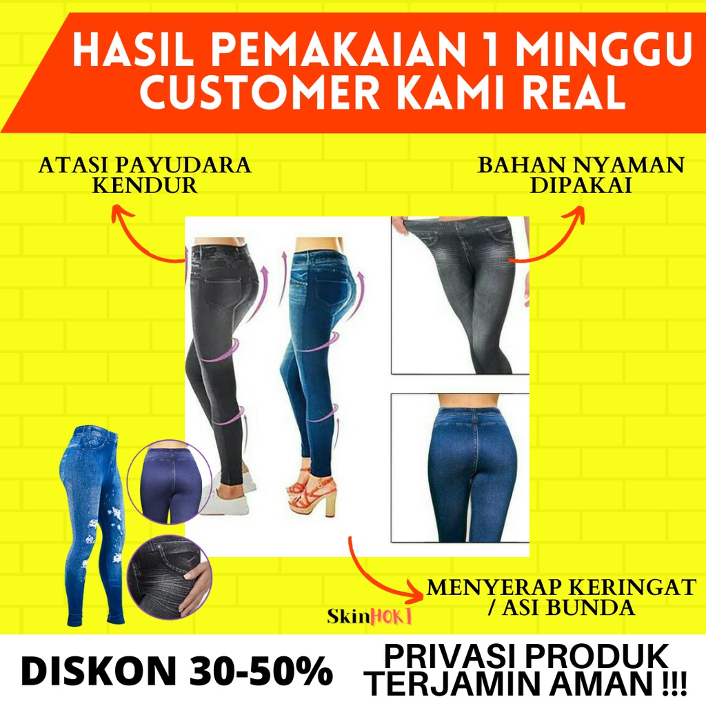 LEGGING WANITA PELANGSING TUBUH CELANA LEJING BAHAN TEBAL SLIM N FIT CARESSE JEANS