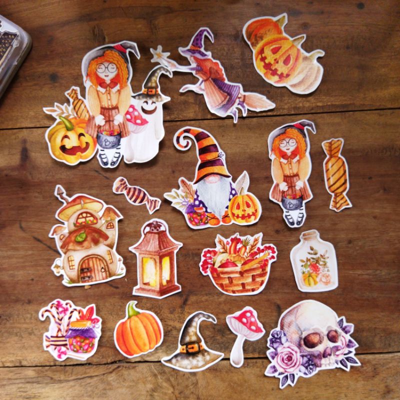 

Halloween Stickers 20 pcs Journaling Sticker Aesthetic Bujo Scrapbook Art Journal