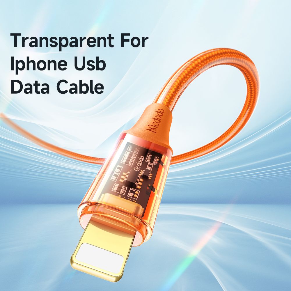 MCDODO CA-208 Kabel Data Transparent 3A USB Lightning Iphone Cable Fast Charger 1.2M