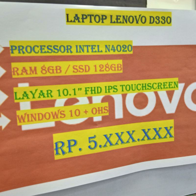 LENOVO D330 N4020 8GB SSD 128GB
