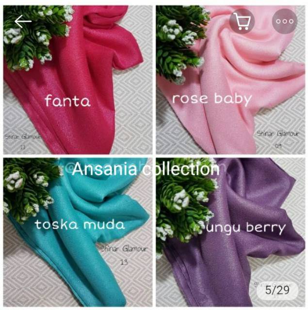 Shinar Glamour Ansania Square  - Jilbab Segiempat Sinar-1