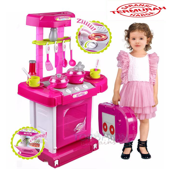 kitchen set koper FREE BUBBLE mainan  anak  perempuan  