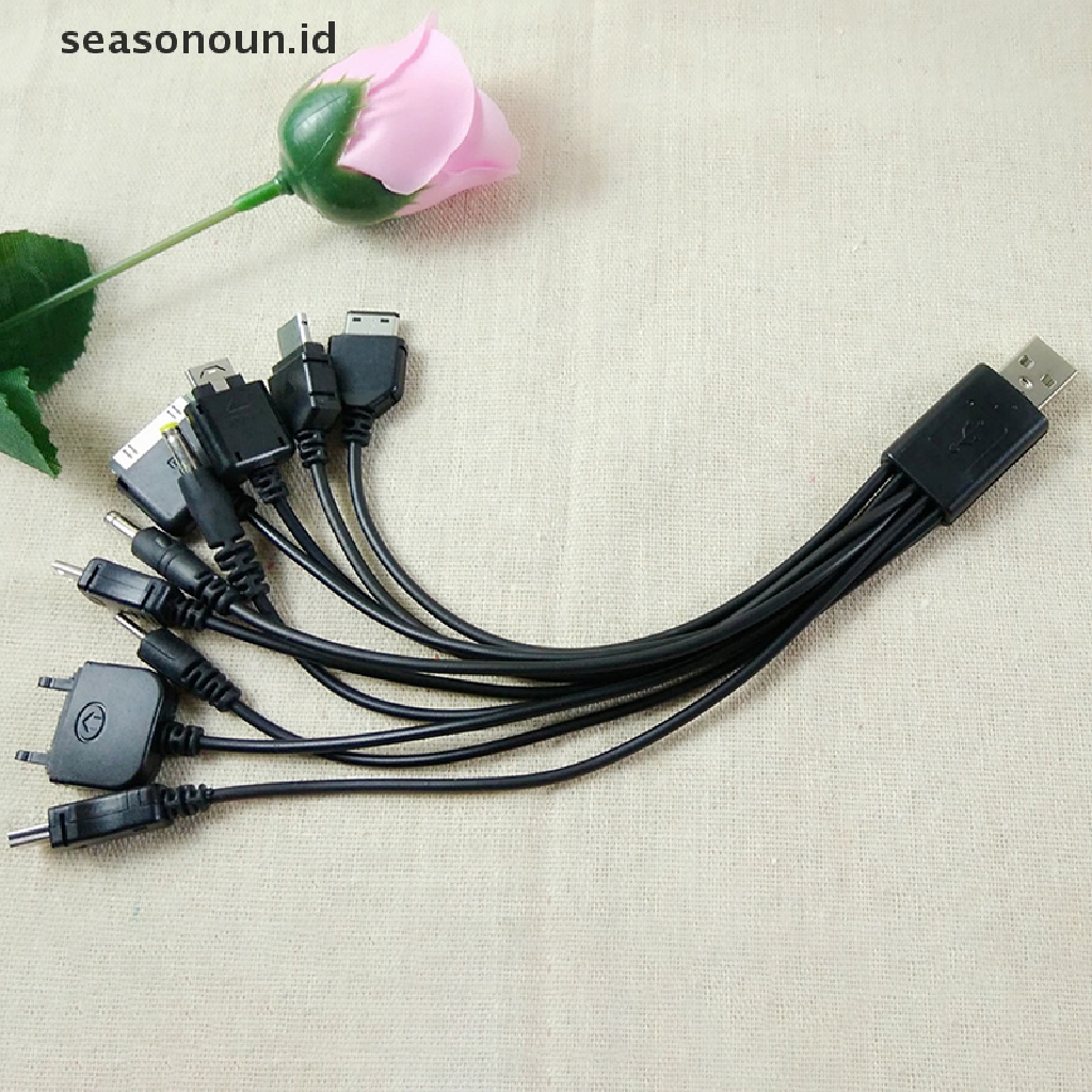 【seasonoun】 10 in 1 Multifunctional Charger USB Cables for Motorola Samsung LG Data Cable ID