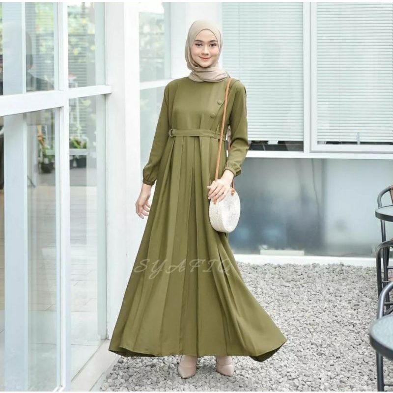 Kekinian 2022 Gamis Murah Putih Polos Remaja Kekinian Nisa Sabiyan K2T2 Gam LZ822 Baju Gamis Wanita-4