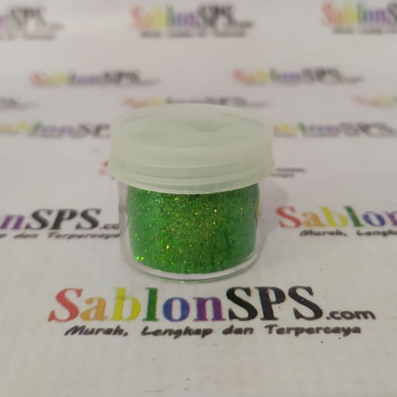 BUBUK GLITER LIGHT GREEN RAINBOW GLITTER POWDER 5gr CUP KECIL