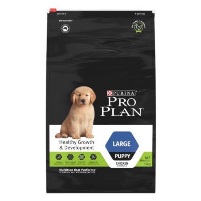 proplan puppy large chicken 15kg makanan anjing 15 kg pro plan