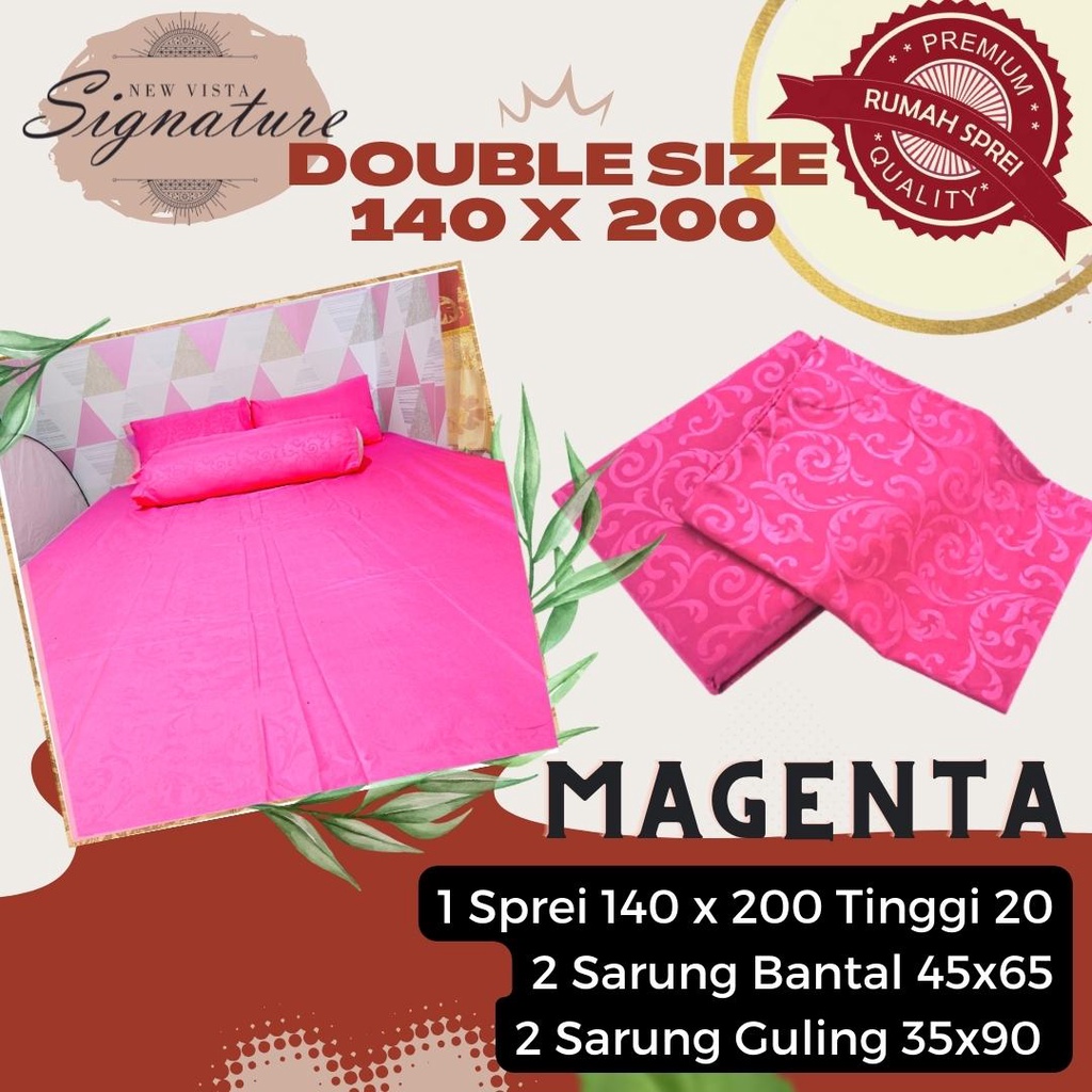 Sprei Signature 140 x 200 Polos Emboss ( Magenta / Pink Fanta )