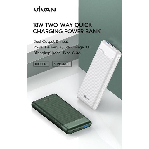 PROMO POWERANK VIVAN M10 10000MAH ORIGINAL QUICK CHARGING