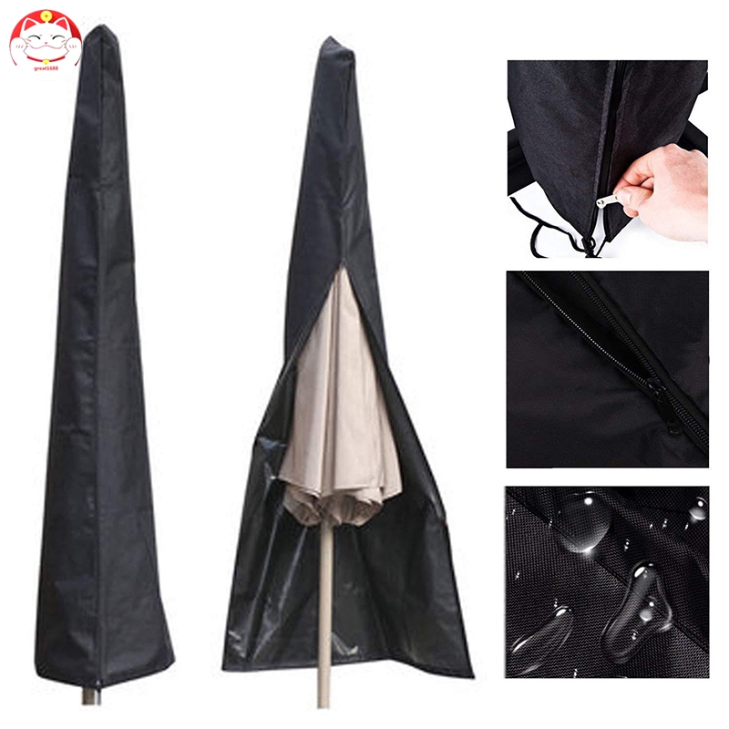 Patio Umbrella Zipper Cover Waterproof Uv Resistant 600d Oxford Protective Cover Bag Fit 6ft To 11ft Umbrellas Shopee Indonesia